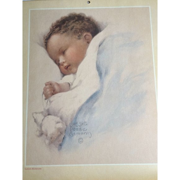 Vtg Prints Bessie Pease Gutmann Calendar Sz 11/14 80s Art Print Nursery Signed - Picture 8 of 14